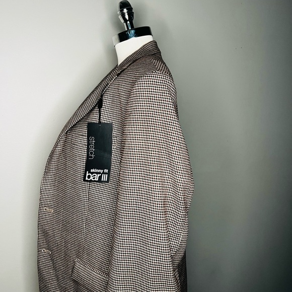 BAR III MENS SUIT JACKET STRETCH  42R BURGUNDY/BLACK FORMAL and evening WEAR - Picture 6 of 13